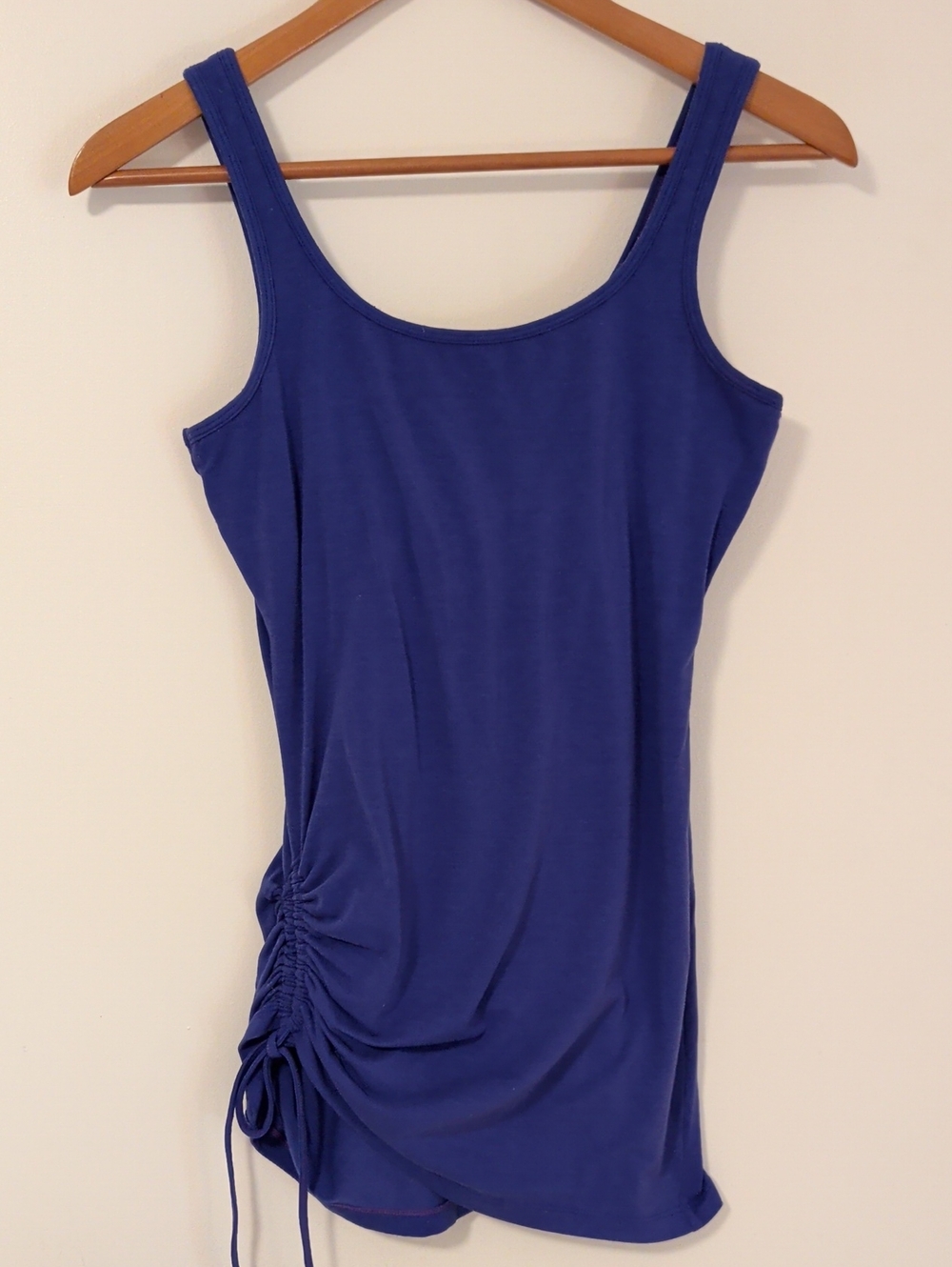 Prana Blue Ruched Side Tank Top